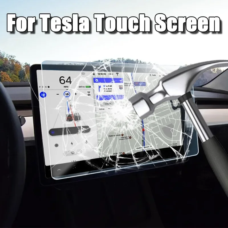 Glass Screen Protector For Tesla Model 3 Y Center Console Display Anti Glare HD Film Protection Cover Screen Protector