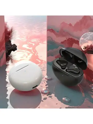 New TWS Earphone Bluetooth Headphones with Mic 9D Stereo Pro 6 Earbuds Wireless Bluetooth Headset apply to smartphones