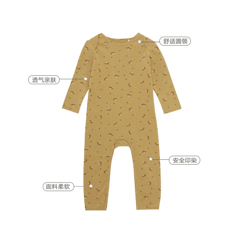 Infant and Toddler Printed Jumpsuit Autumn New Baby Pullover Long Sleeved Crawling Suit Nordic Style Newborn Clothes