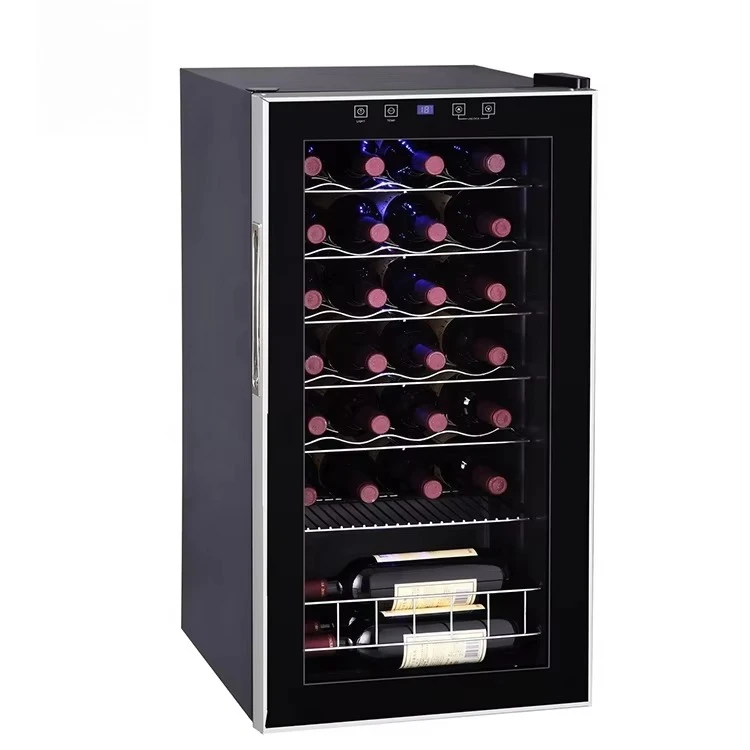 Custom 24-Bottle Luxury Wine Refrigerator Compressor Cooling Quality Freestanding For Hotel Use Power Source