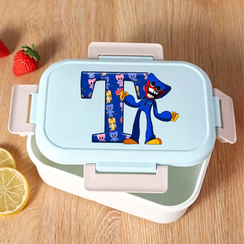 Boîte à lunch Game Poppys Playtime pour enfants, conteneurs de stockage alimentaire Kawaii avec lettres A-Z, étui Bento pour pique-nique scolaire, cadeau pour enfants