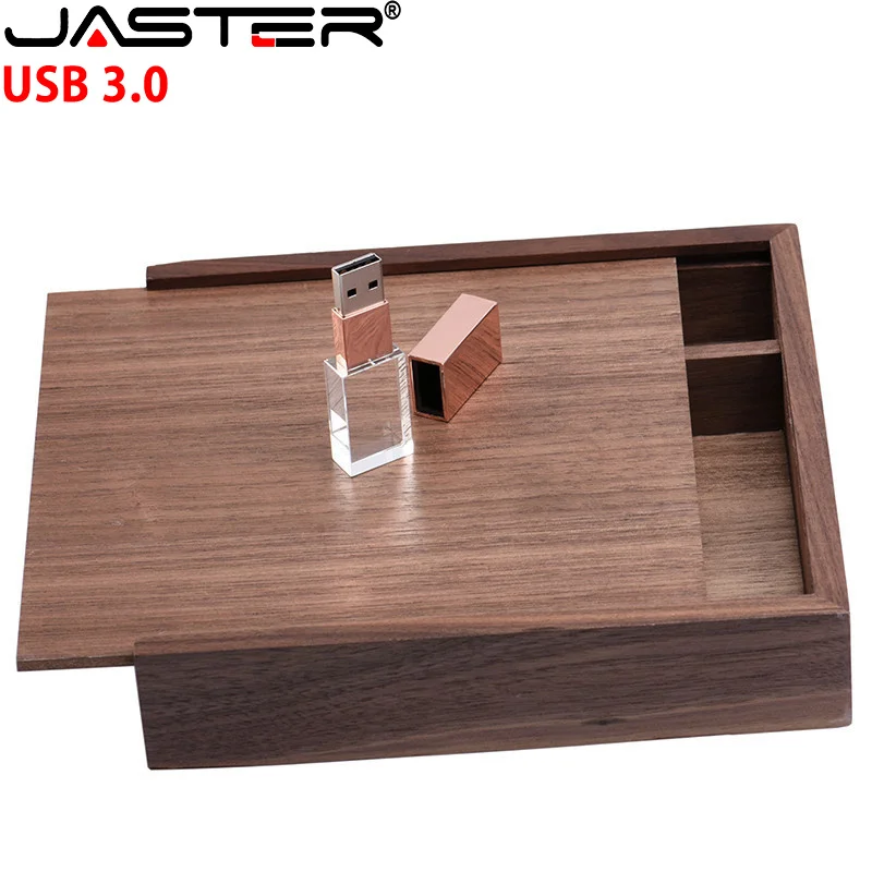 JASTER USB 3.0 Walnut Photo Unique Album Wood +Box Memory Stick Pendrive 8GB 4GB 16GB 32GB 64GB 12GB Photography Wedding Studio