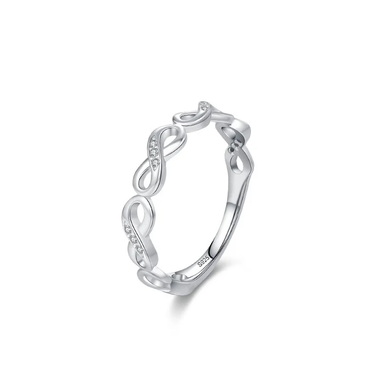 

Female European American Rhodium Plated Infinite Symbol Zircon S925 Ring