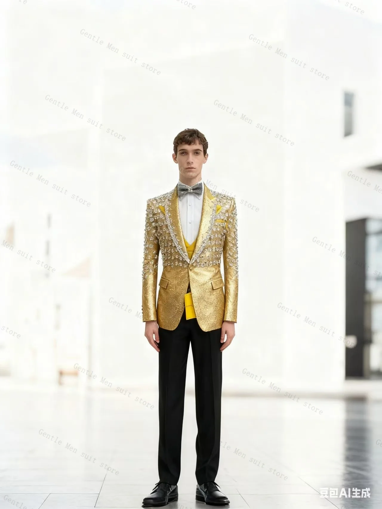 أسود بلورات الرجال البدلة مجموعة 2 قطعة السترة + السراويل بنطلون القطن الزفاف البدلات الرسمية مكتب سترة حفلة موسيقية معطف مخصص