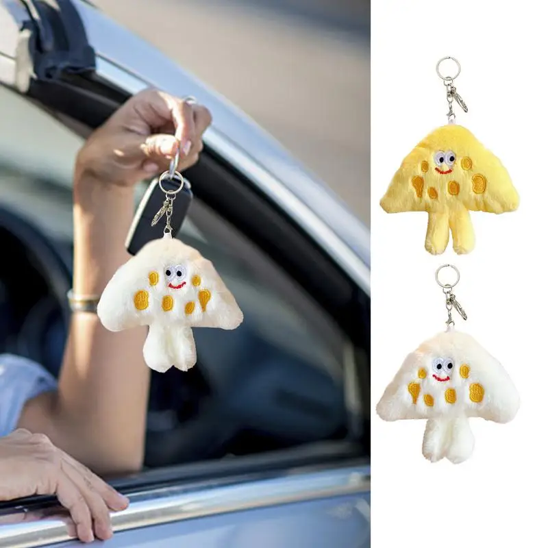 Stuffed Cheese Key Chain Cute Charm Plushies Kawaii Pendant Food Bread Plush toys For Kids Backpack Bag Accessories