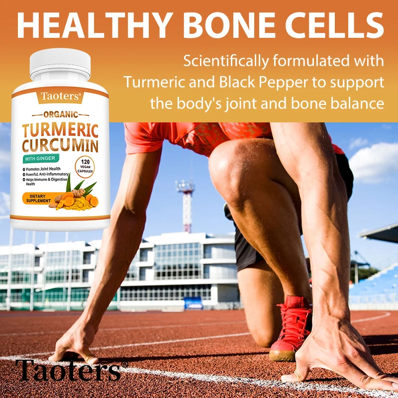 有機クルクミン根 - 1000 Mg、黒コショウの天然関節サポート、心血管、骨、筋肉、脳の健康に利点があります