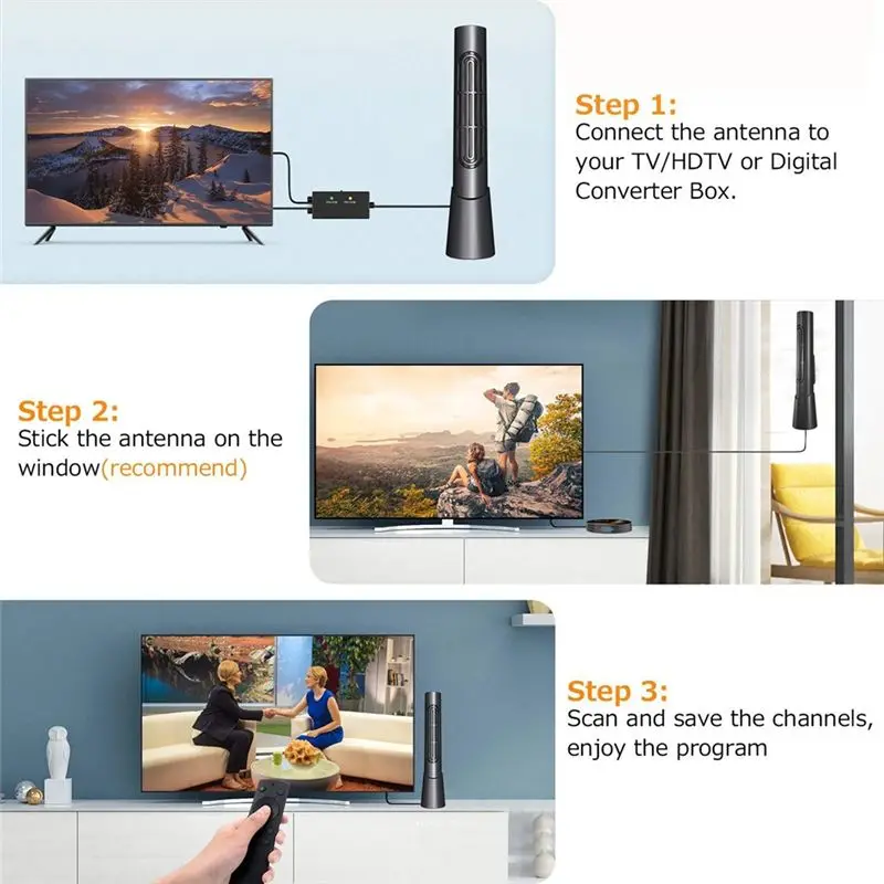 -[A51I Digital]Indoor TV Antenna With Amplifier 46-862M Long Range 7000 4K 1080P Digital HD Signal Booster DVBT2 ATSC TV Receive - view 6
