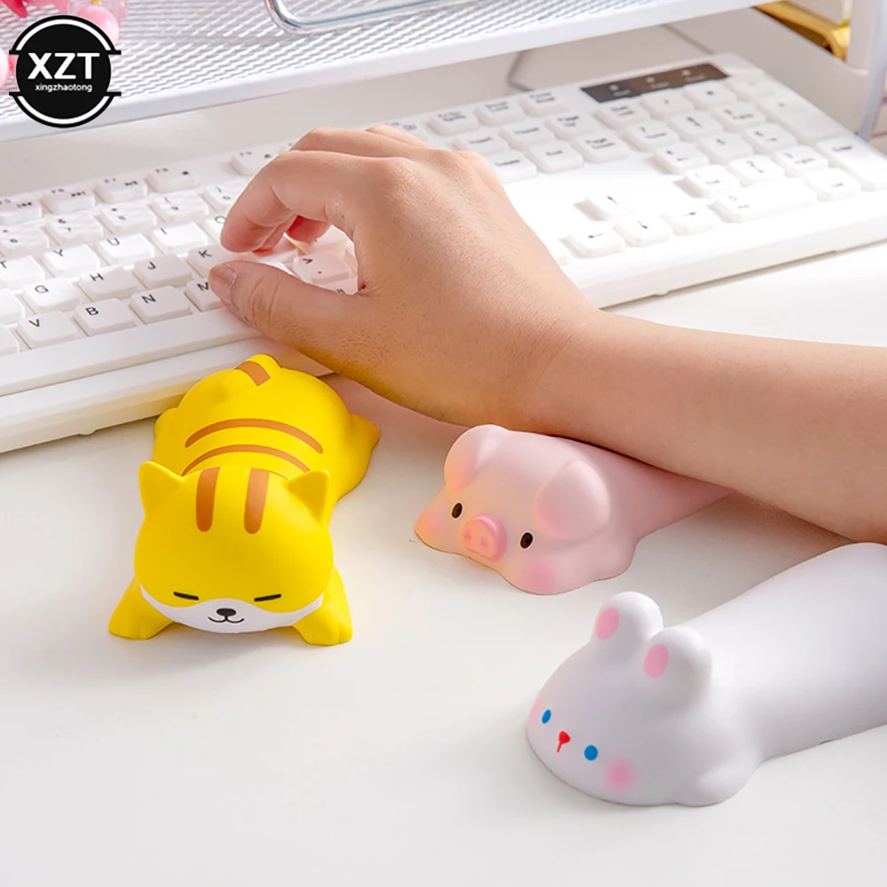 Cute Cartoon Pig Cat Rabbit Dog Decompression Mouse Pad Desktop Computer Laptop Wrist Pad Kawaii Office Desktop Pad Wrist Pad