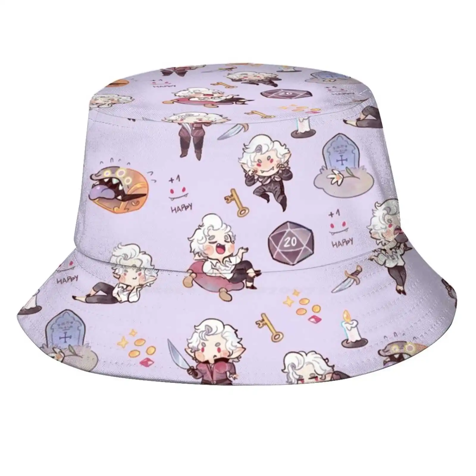 Blueberry Astarionsites Sun Cap Fisherman Hat Bucket Hats Pray Rpg Bg3 Baldurs Astarion Fanart Cute Cozy Art Videogames