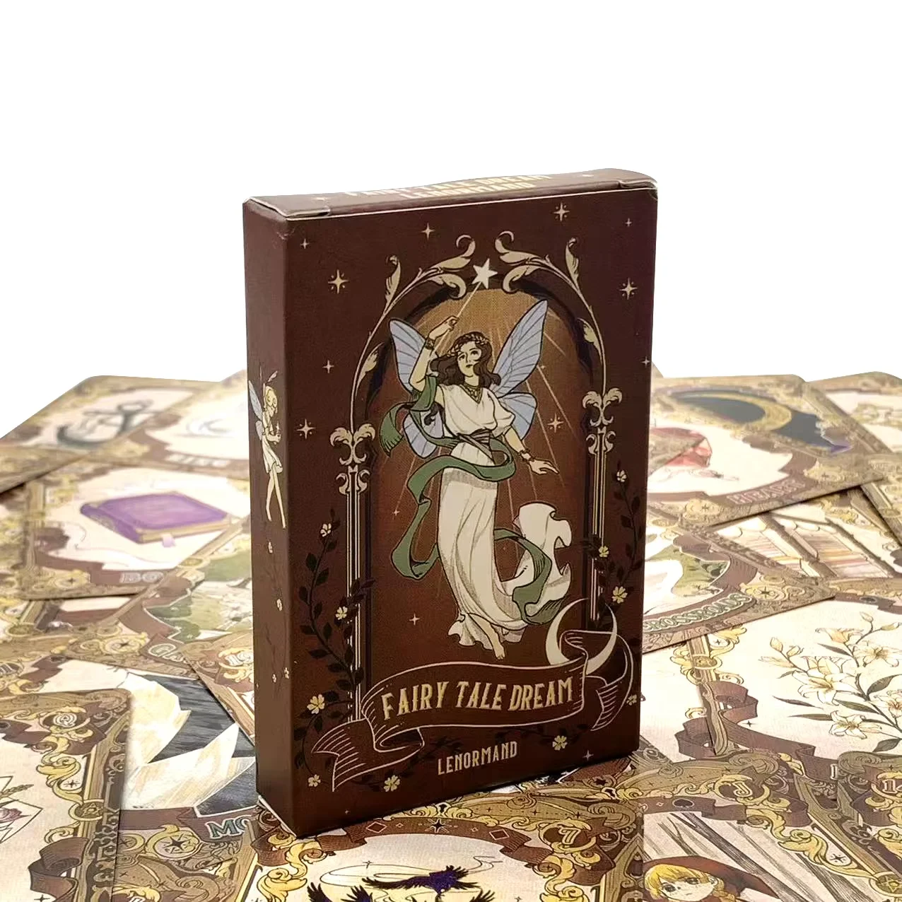 Märchenhafte Traum-Lenormand-Karten 44 Karten Vintage Märchen-Orakel-Deck Wahrsagerei Zukunftsdeutung Hexen-Karten mit Goldrand – Detail 4