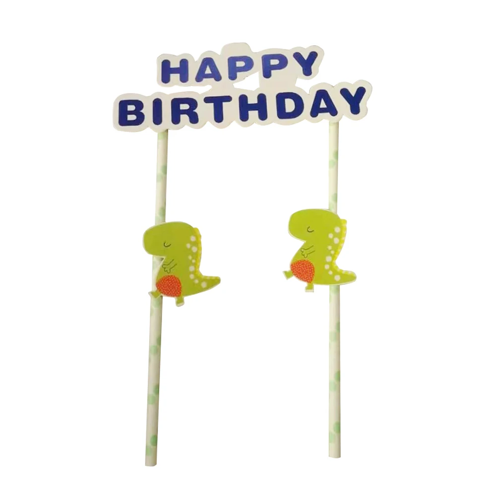 

Dinosaur Party Supplies Cake Topper Flag for Round Square Cakes Birthday Celebrations engagements weddings anniversaries party