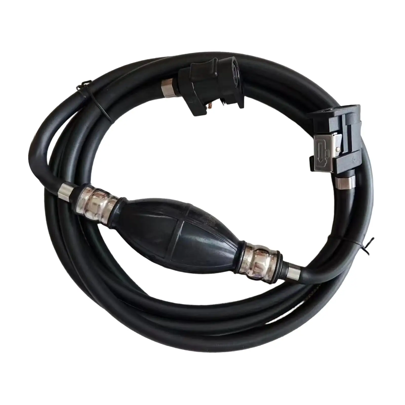 Outboard Fuel Line Rubber 3Meter Long with Primer Bulb Connector Replacement Steel Hose Clamps for Yamaha Outboard Motor