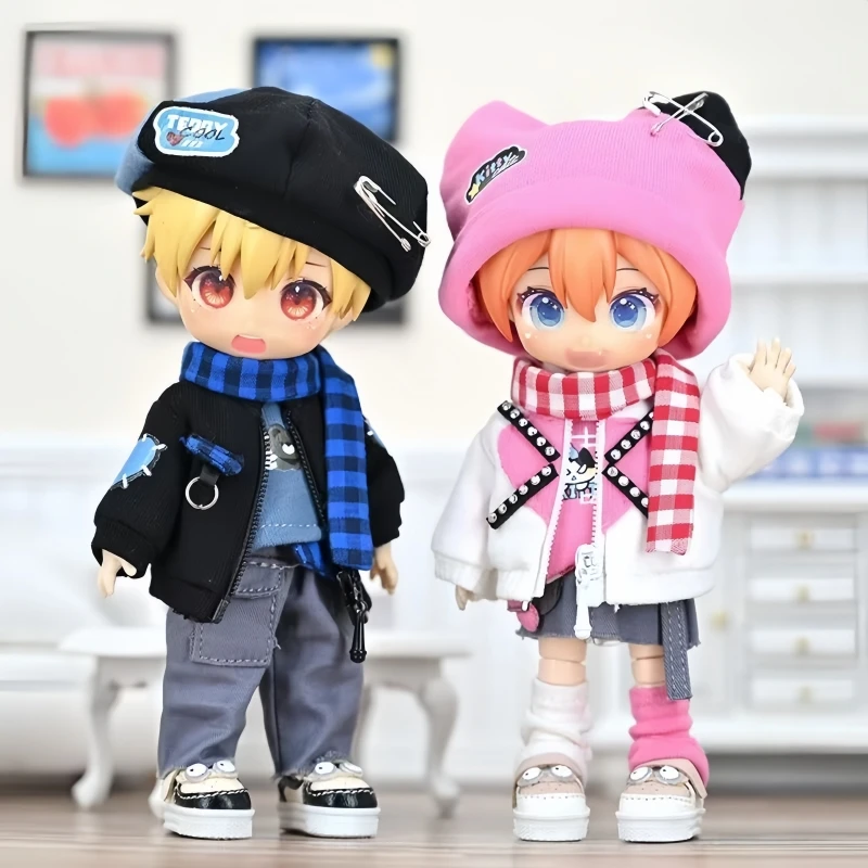For Obitsu 11 Doll Cool Hippop Clothes Suit For OB11 Gsc 1/12 Bjd Molly Body NAGI Animal Doll Cloth Doll Outfit Clothing