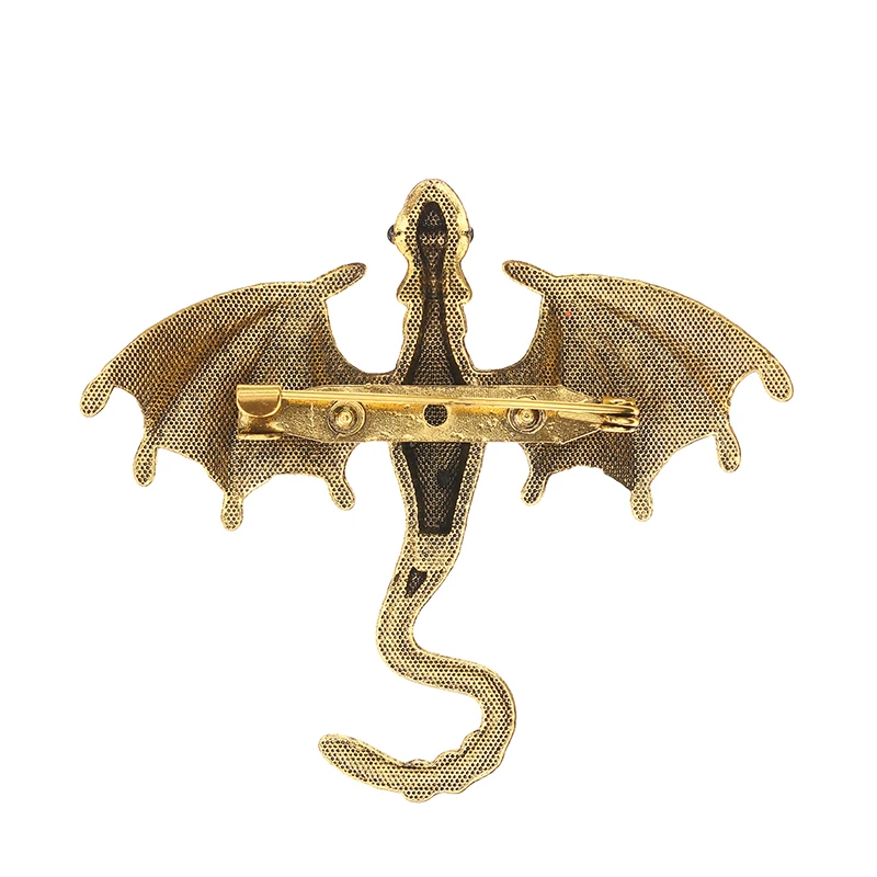 Fantasie-Drachen- und Waldtier-Emaille-Abzeichen, Strass-Kristall-Eichhörnchen-Vogel-Anstecker, Vintage-Tier-Metall-Brosche, Accessoire, Geschenk – Detail 3