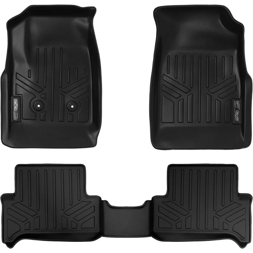 

MAXLINER Custom Fit Floor Mats 2 Row Liner Set Black Compatible with 2015-2022 Chevy Colorado Extended Cab/GMC Canyon Extended C