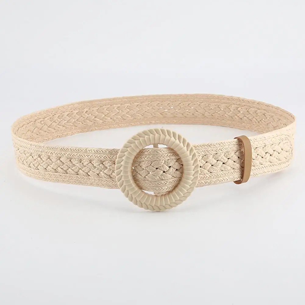 

Round Buckle Wear-resistant Ethnic Style Bamboo Buckle Dress Belt Fashion Accessory