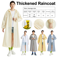 Adult Raincoat Hooded One-piece Long Raincoat Reusable Poncho Outdoor Rainwear For Women And Men Transparent Waterproof Poncho