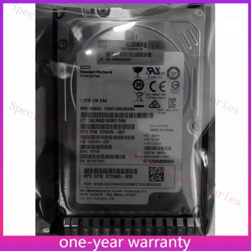 

R+ For HPE 872479-B21 876938-002 872737-001 1.2TB 12G SAS 10K 2.5 SC ENT HARD DRIVE HDD