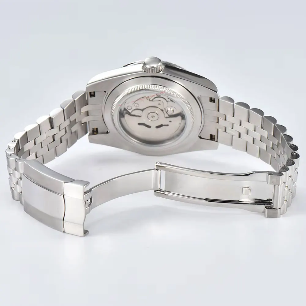 NH35 41 мм, мужские часы высокого качества, серебряный/золотой корпус, детали для Nh34, механизм Nh36, сапфировая коробка для часов, зеркало на все тело