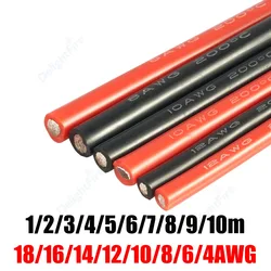 Heat Resistant Silicone Wire 18 16 14 12 10 8 6 4 Gauge Flexible 12V Automotive Cable for Car Auto Solar Panel Inverter Battery