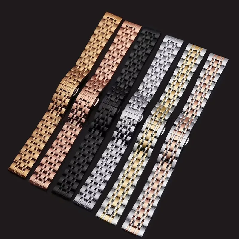 حزام ساعة من الفولاذ المقاوم للصدأ لساعة أرماني لتيسو لساعة Seiko باند 12/14/16/18/19/20/21/22/24 مللي متر معصمه ملحقات الساعة