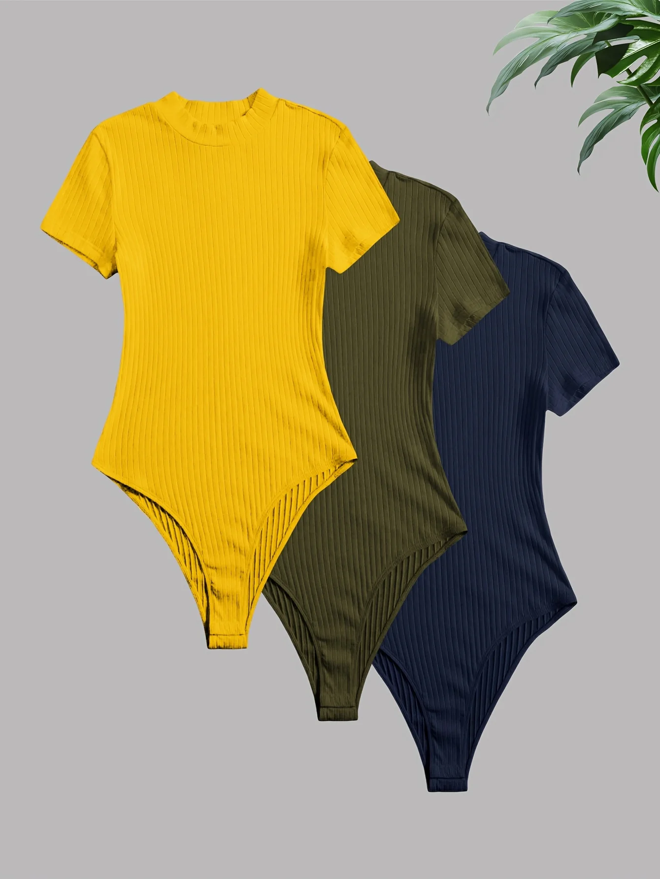 

New style fashionable round neck women's figure-hugging versatile solid color tight top three-piece set