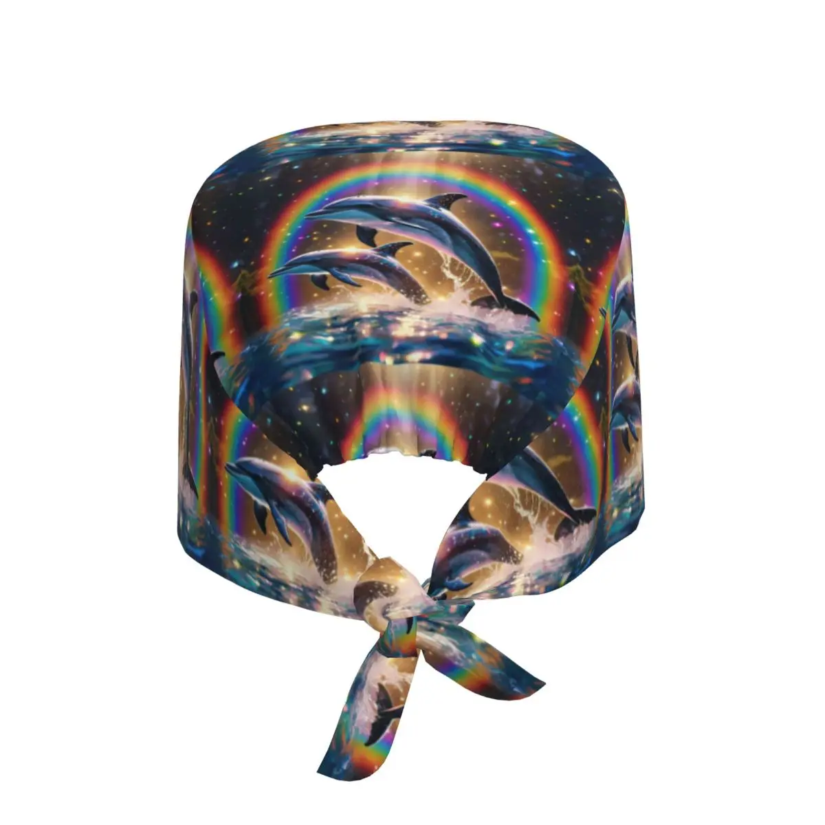 Sunset Dolphins Dancers Sea Creature Dolphin Scrub Hat Doctor Working Surgical Cap Men Women Adjustable Nursing Caps for Dentist