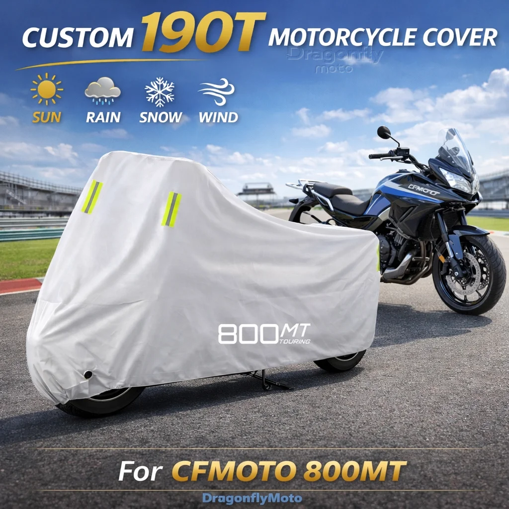 

Чехол для мотоцикла CFMOTO 800MT 800 MT 2021 2022 CF800 CF MT800, серебристый, водонепроницаемый, защита от УФ-лучей, дождя, пыли, солнца, для улицы и дома