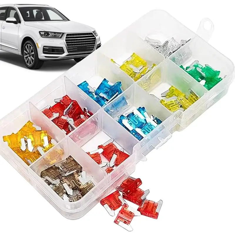 Fuse Assortment Kit 100X Mixed Fuses Automotive Replacement Fuses Low Profile Fuse For Car RV Truck Motorcycle