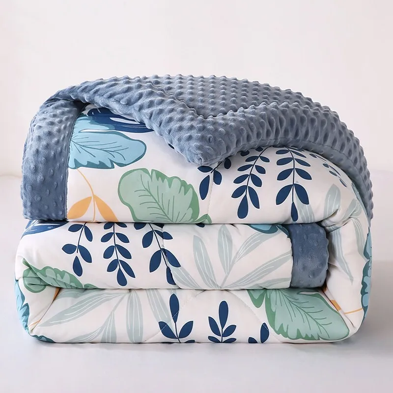 

AB Version Water Washed Cotton Bean Bean Blanket Spring Autumn Dormitory Student Quilt Massage Bedding Winter Bean Flannel Bl...