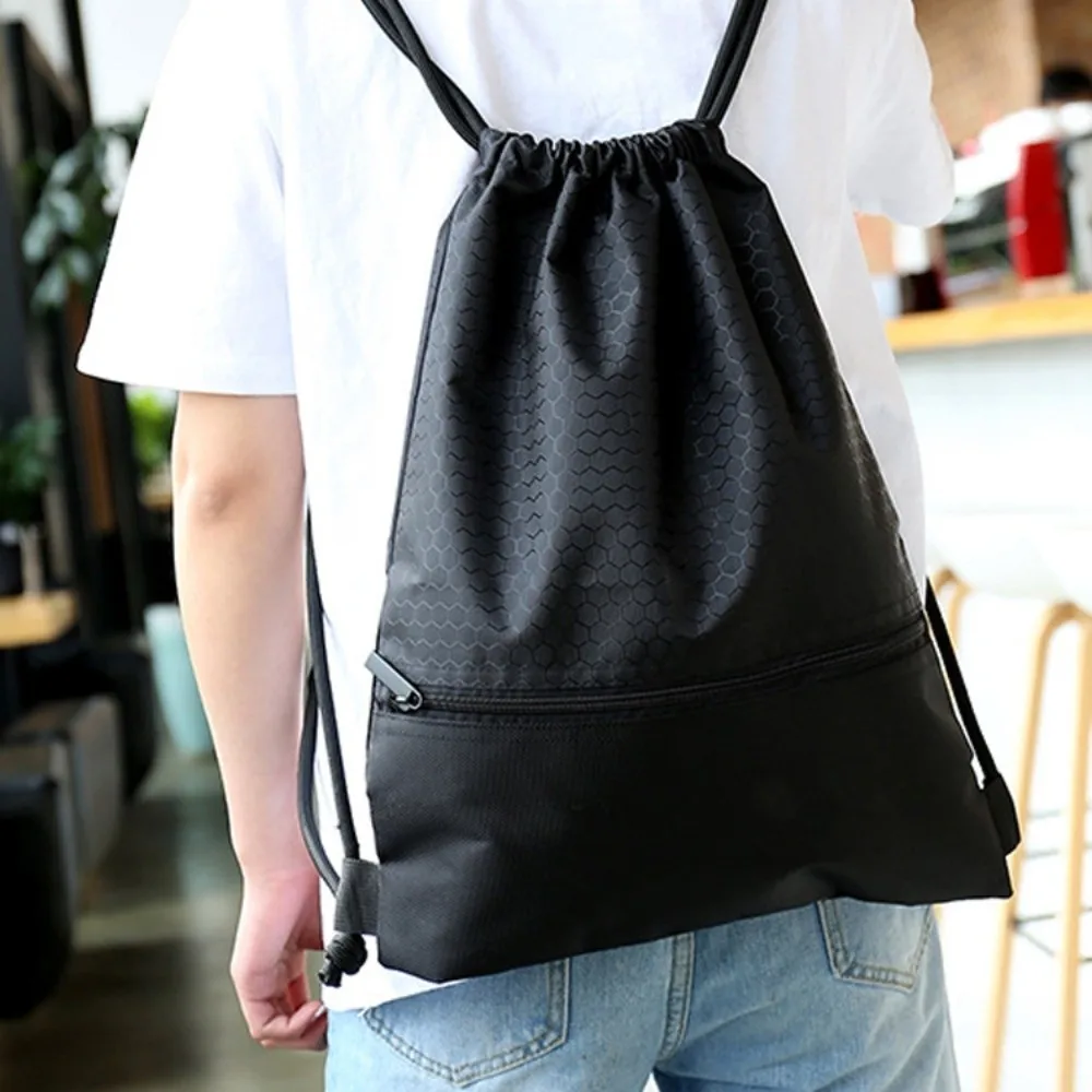 

Waterproof Fitness Drawstring Bag Solid Color Large Capacity Drawstring Backpack Commuting Lightweight Drawstring Pocket Unisex