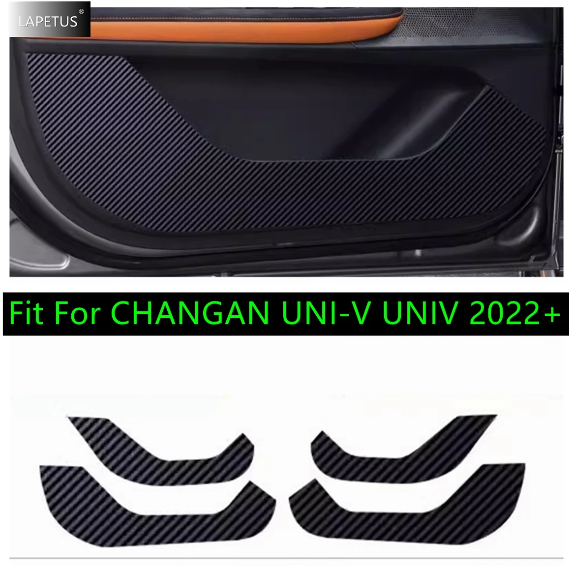 

Auto Door Anti Kick Pad Edge Film Protect Carbon Fiber Look Sticker Modified For CHANGAN UNI-V UNIV 2022 2023 2024 Accessories