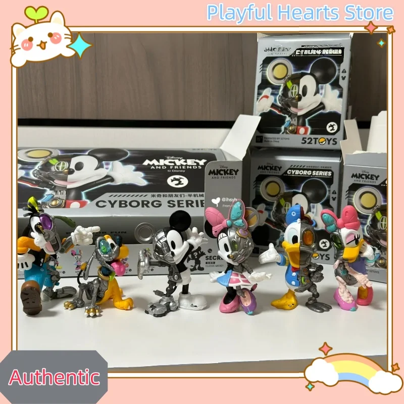Boîte aveugle série semi-mécanique Mickey et ses amis, ornements de bureau créatifs et mignons, figurines d'action à collectionner tendance, cadeaux