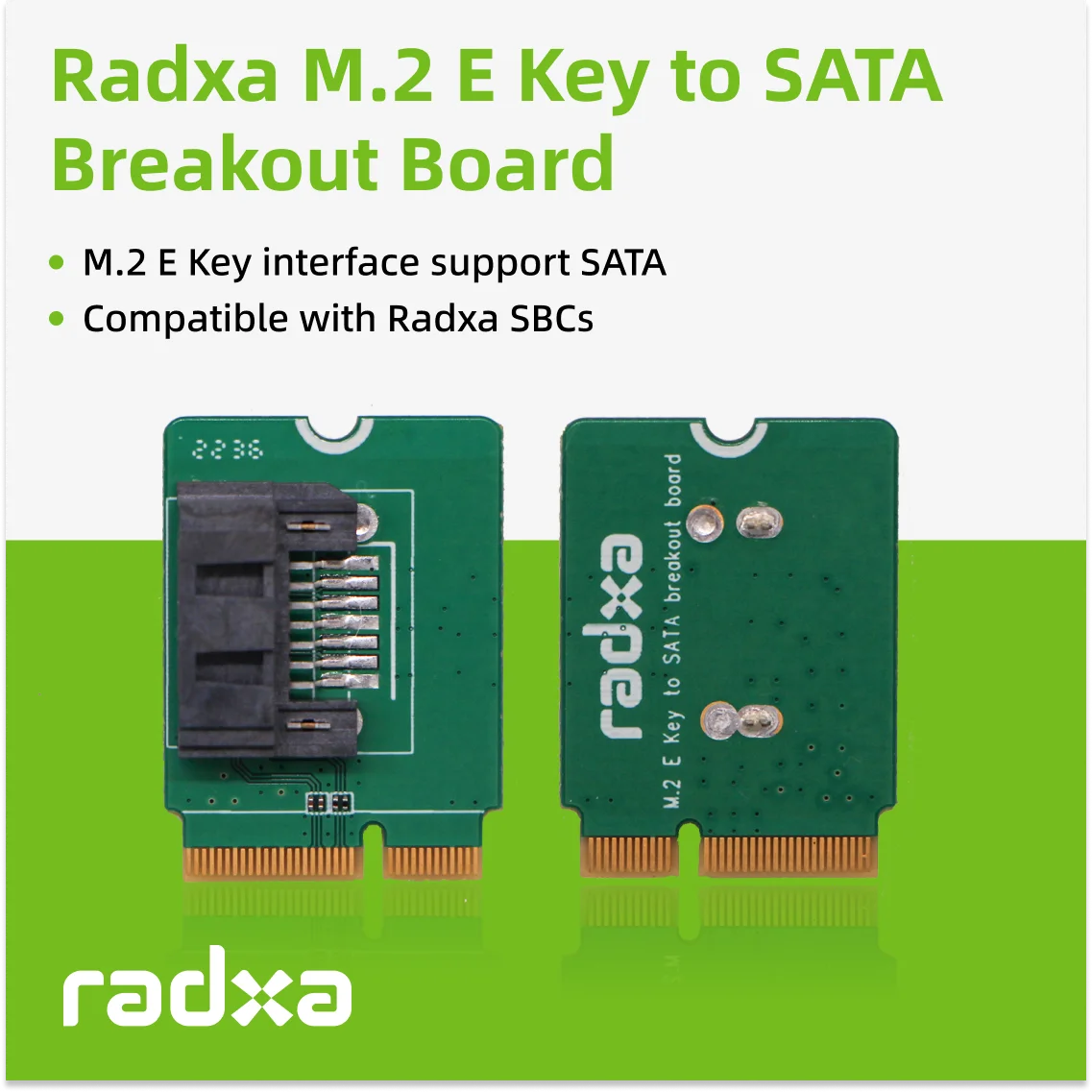 Radxa M.2 E Key to SATA Breakout Board for M.2 E Key Interface Support SATA