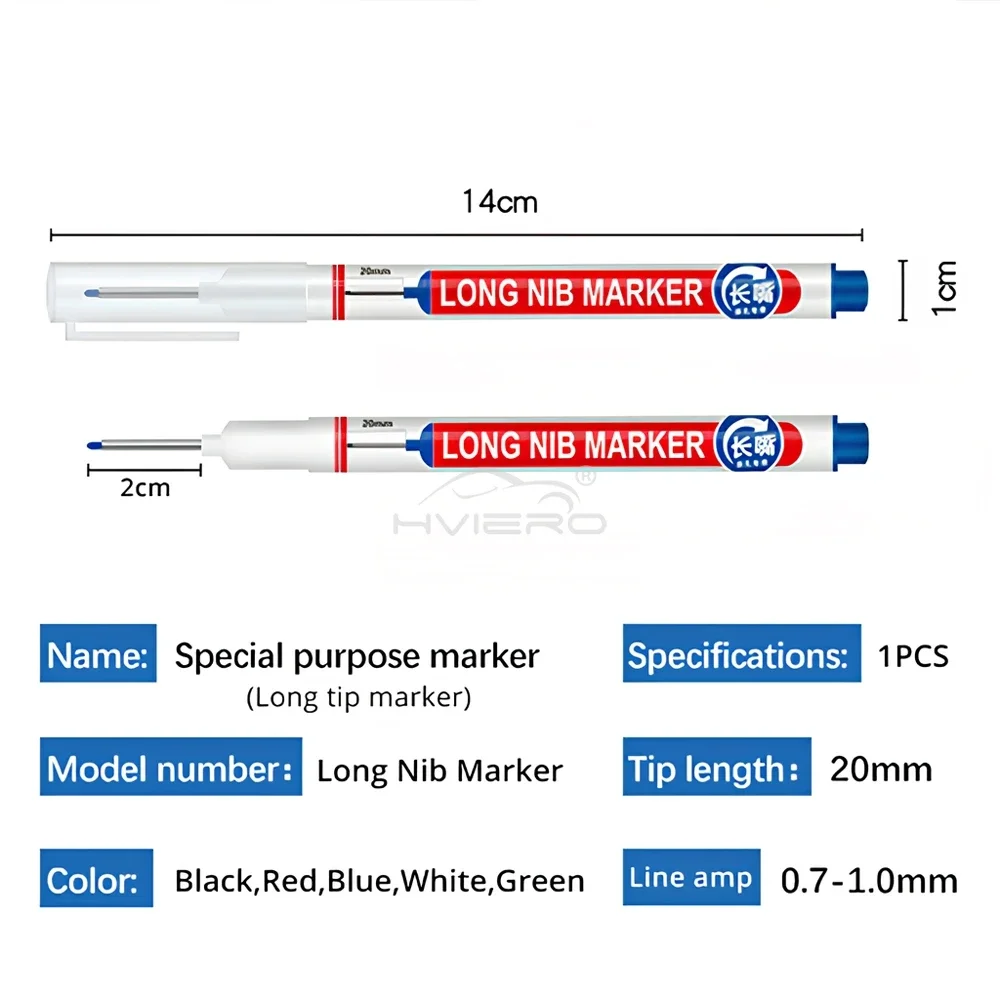 Marqueurs à tête longue à trou profond, stylo perforateur en métal, mode étanche, calcul à domicile, décoration de travail, multi-usages, 20mm, 4 pièces