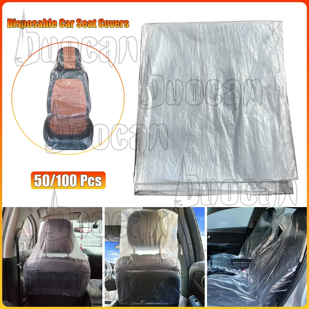 Universal 50/100Pcs Disposable Car Seat Covers Fit - Waterproof Dustproof & Anti-Stain Protectors for Cars/Trucks/SUVs