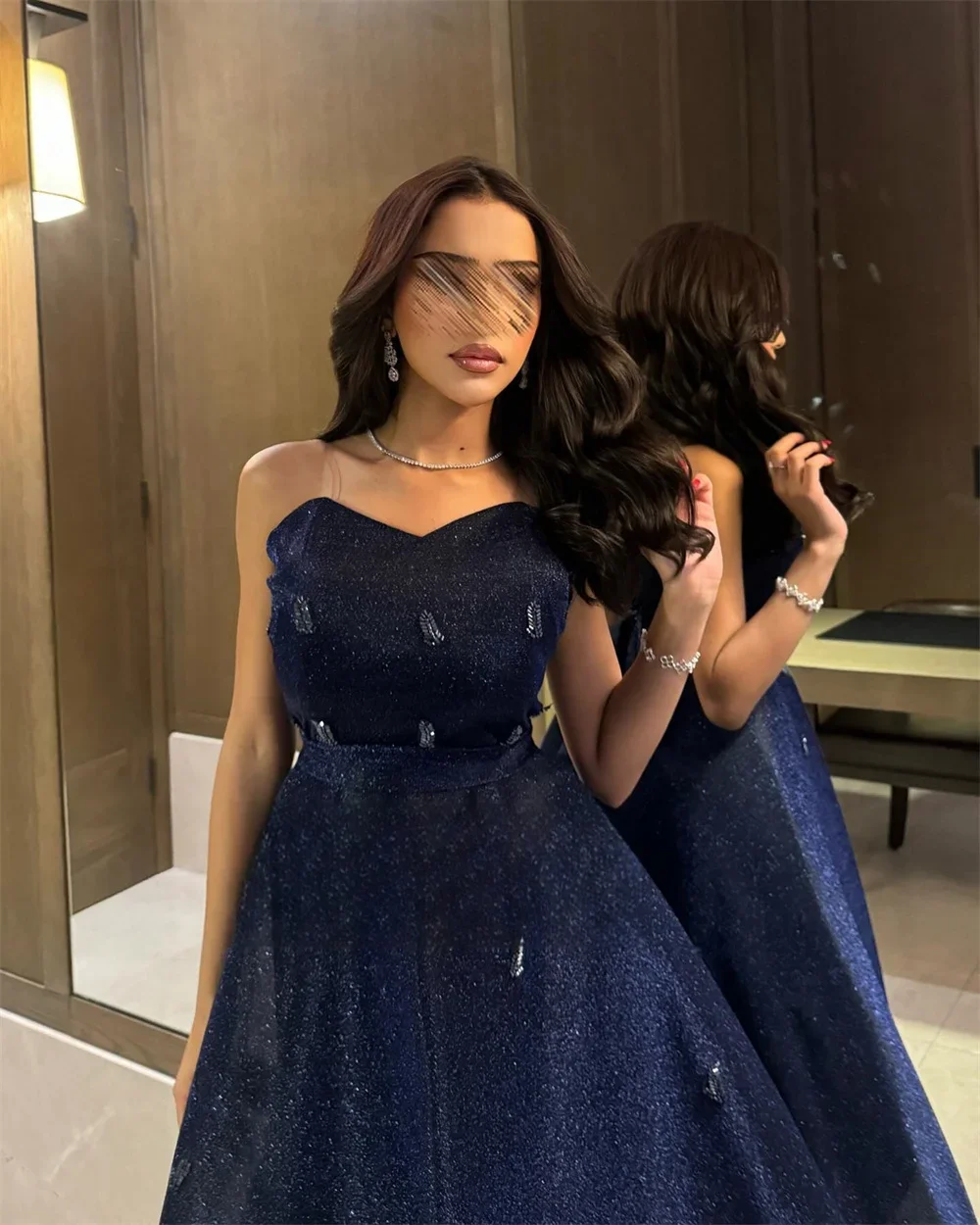 Customized Prom Gown Formal Saudi Arabia Strapless A-line Ankle Length Skirts Tulle Sleeveless Bespoke Occasion Dresses Evening