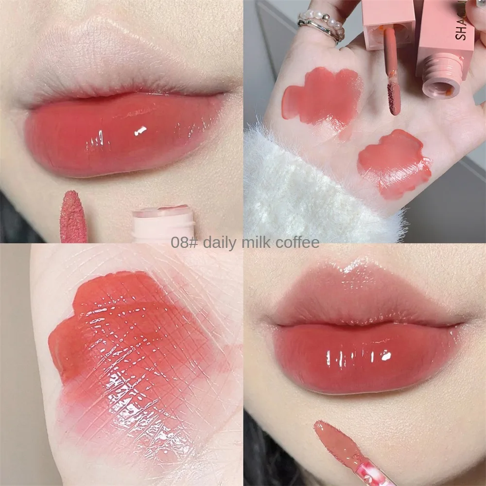 Cosméticos à base de água Lip Gloss, copo antiaderente, fácil de aplicar batom líquido, Gel-like Textura Cuidado, Mantenha os lábios úmidos, Popular