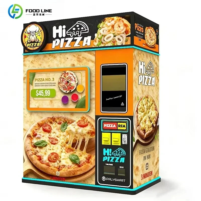 FL Customized Automatic Touch Screen Pizza Vending Machine Commercial Business Profit Automated Credit Card Machine Hot&Fresh