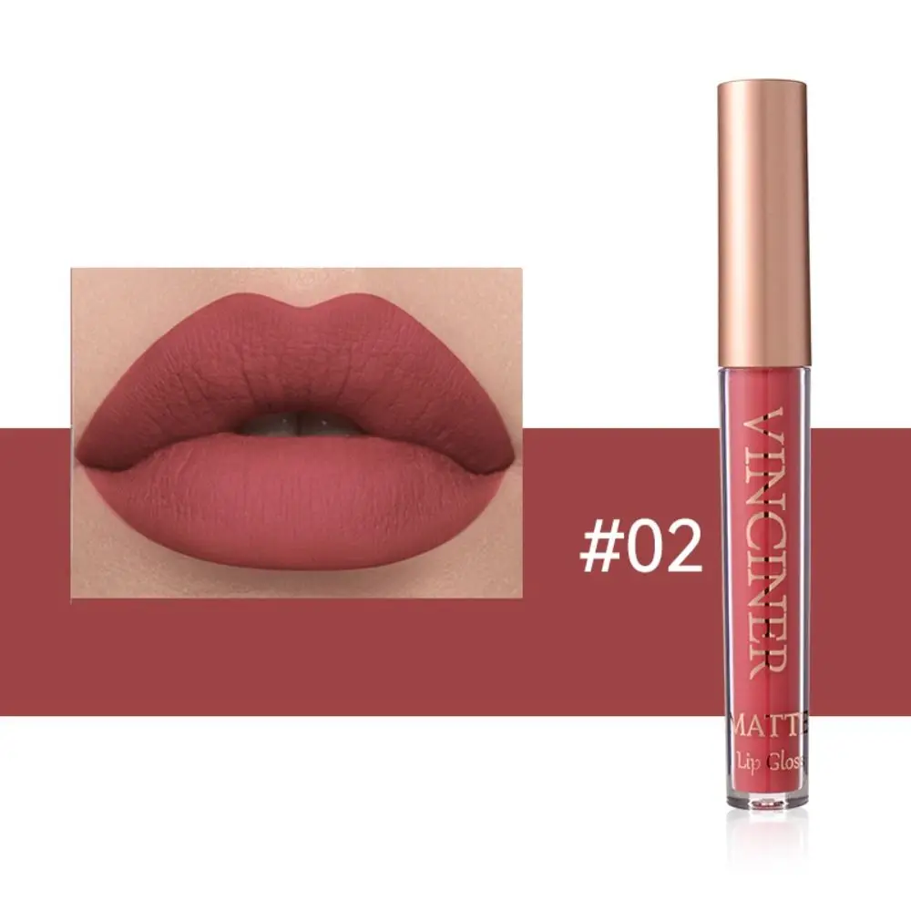 Lápiz labial líquido de larga duración, 12 colores, rosa mate, terciopelo rojo desnudo, colorete, maquillaje suave, cuidado de labios para niñas