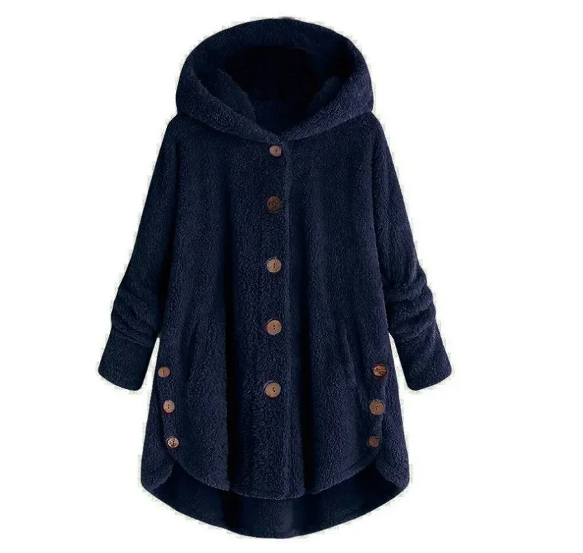 Women Autumn Winter Coat Warm Teddy Bear Coat Wool Jacket Female Plush Coat Hooded Jacket New Women's Coats Solid Color Jacket