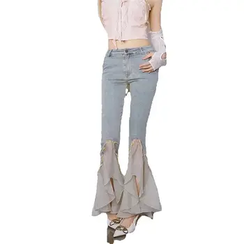 女性のハイウエストロングパンツ,ワイドレッグ,ルーズフィット,レジャー,新しいファッション,春と夏,2024