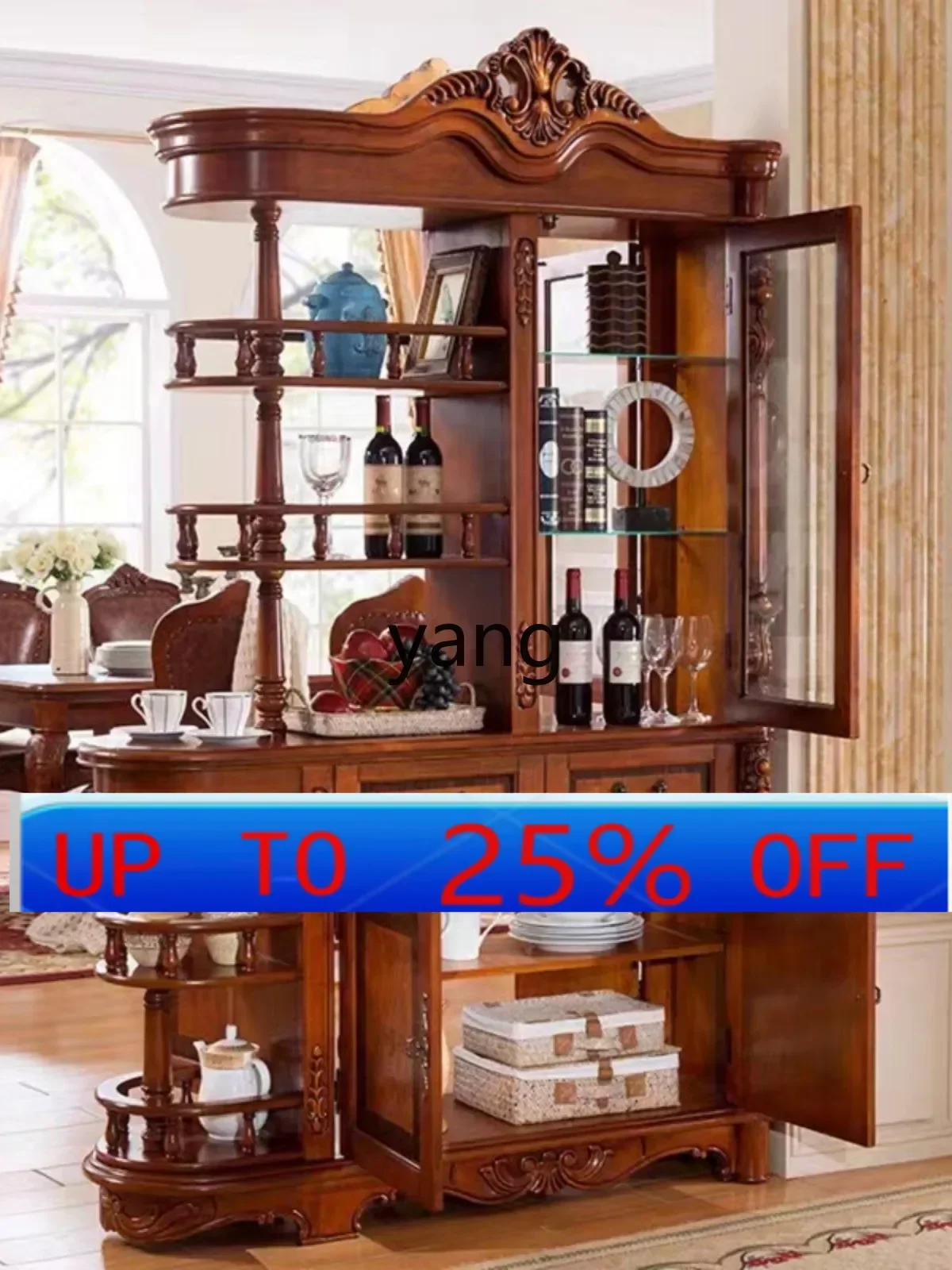 

Винный шкаф из массива дерева CX, декоративный шкаф-перегородка для гостиной, пристенный шкаф для прихожей, домашний буфет для столовой.