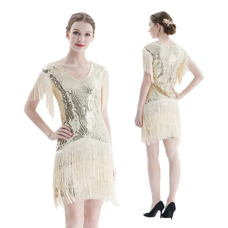 Ladies 1920's Flapper Gatsby Dress Party Cocktail Costume Sequin Fringe Tassel New Arrival