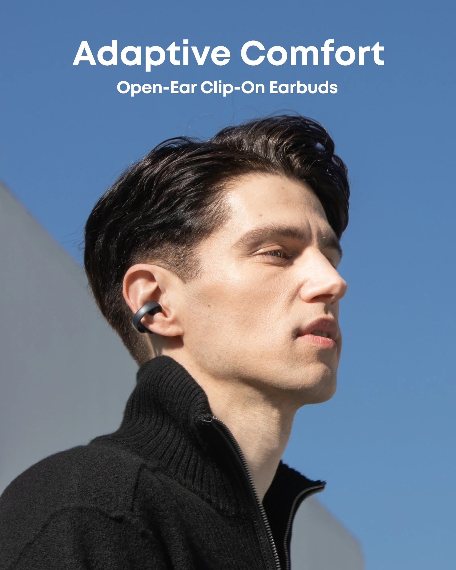 سماعات أذن Soundcore AeroClip من Anker ذات الأذن المفتوحة، راحة تكييفية، مكالمات واضحة مع 4 ميكروفونات وذكاء الاصطناعي، مقاس ثابت
