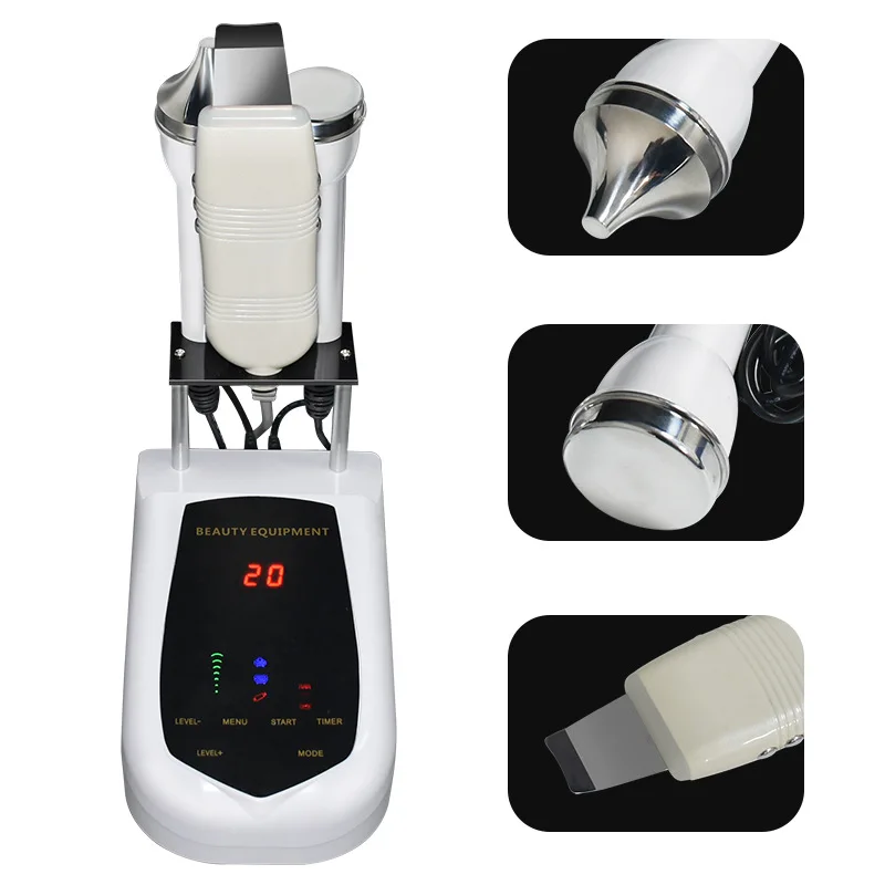 Professional 3in1 Electric Skin Scrubber Machine Facial 1Mhz Ultrasonic Introduction Eyes Care Beauty Deep Cleansing