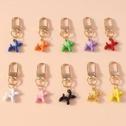 Cute Resin Balloon Dog Keychain Puppy Keyring for Car Key Holder Women Girls Handbag Pendant DIY Jewelry Gift