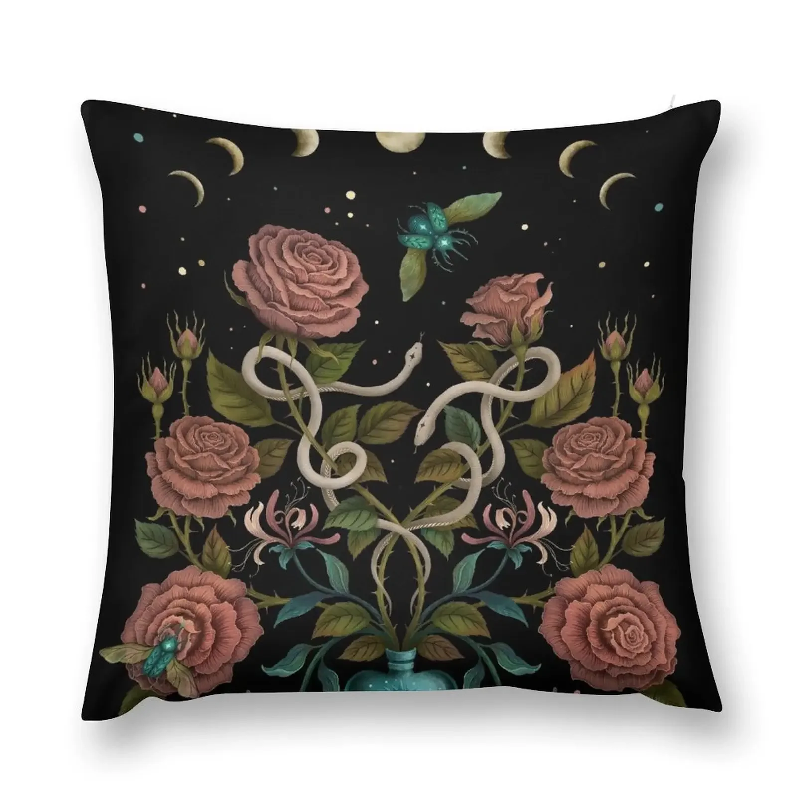 Rose and Honeysuckle Throw Pillow Decorative Cushion Decorative Cushions For Luxury Sofa luxury sofa pillows pillow