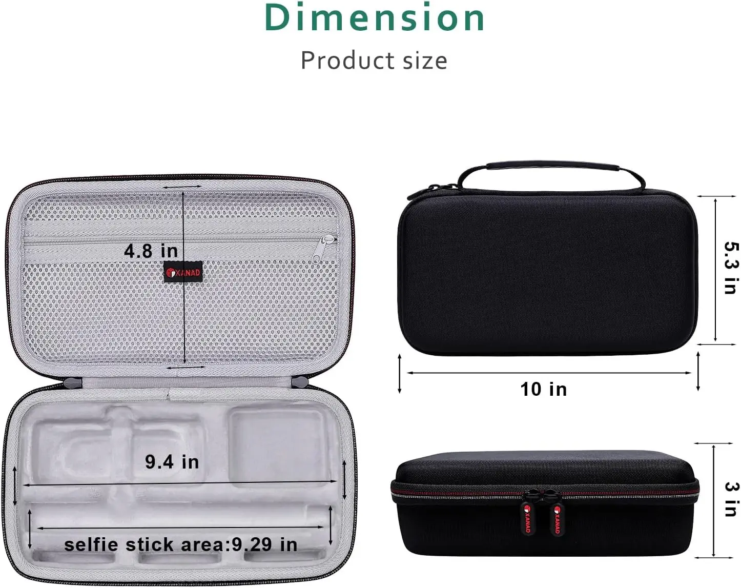 حافظة صلبة لهاتف Insta360 X5/X4/X4 Air/X3/X2، حافظة كاميرا الحركة 8K مقاومة للماء مع عصا سيلفي مقاس 114 سم وحقيبة تخزين رمادية #3