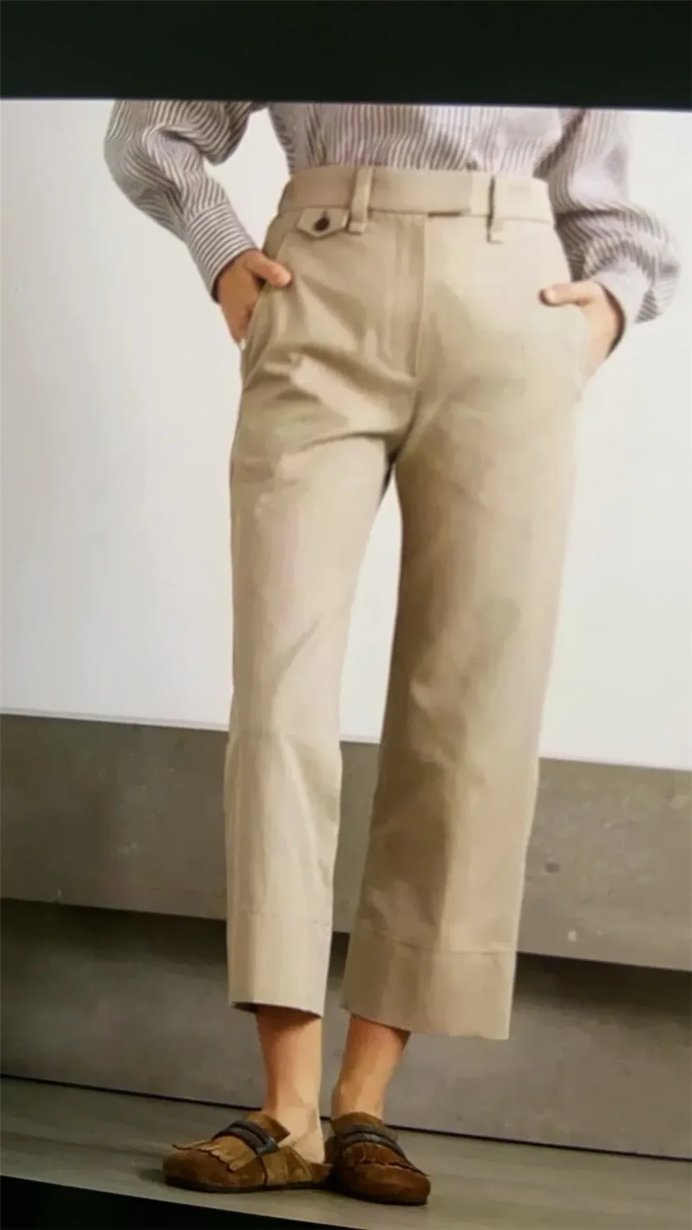 

Women's Spring and Summer Linen Pants Casual Cropped Trousers